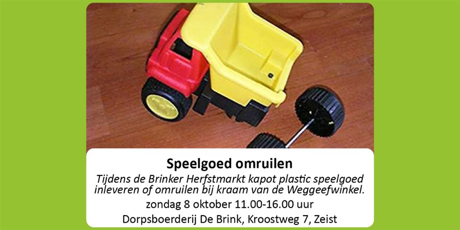 Bericht 08/10: Kapot plastic speelgoed ruilen op de Brinker Herfstmarkt bekijken